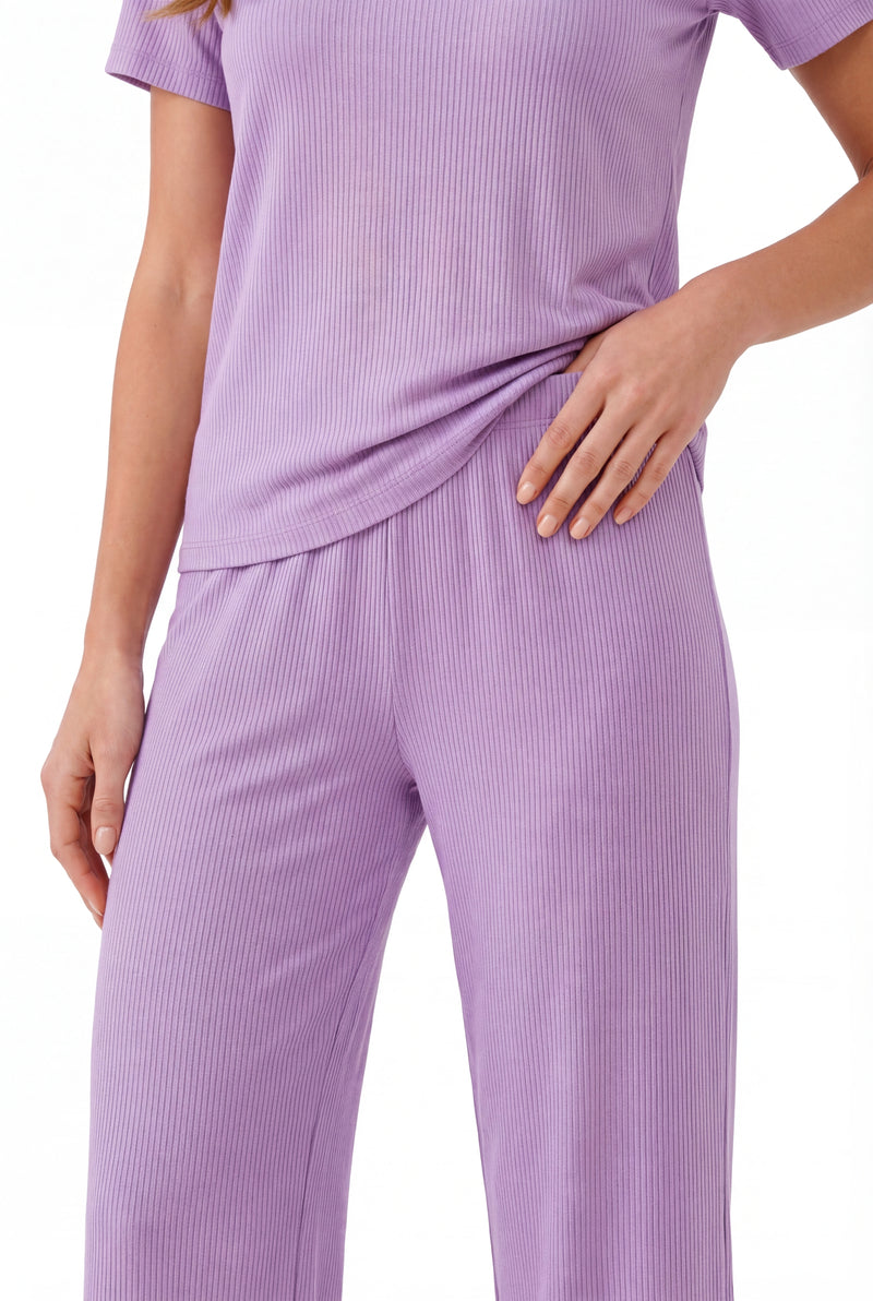Short-Sleeve Bamboo Pyjama with Cropped Pants