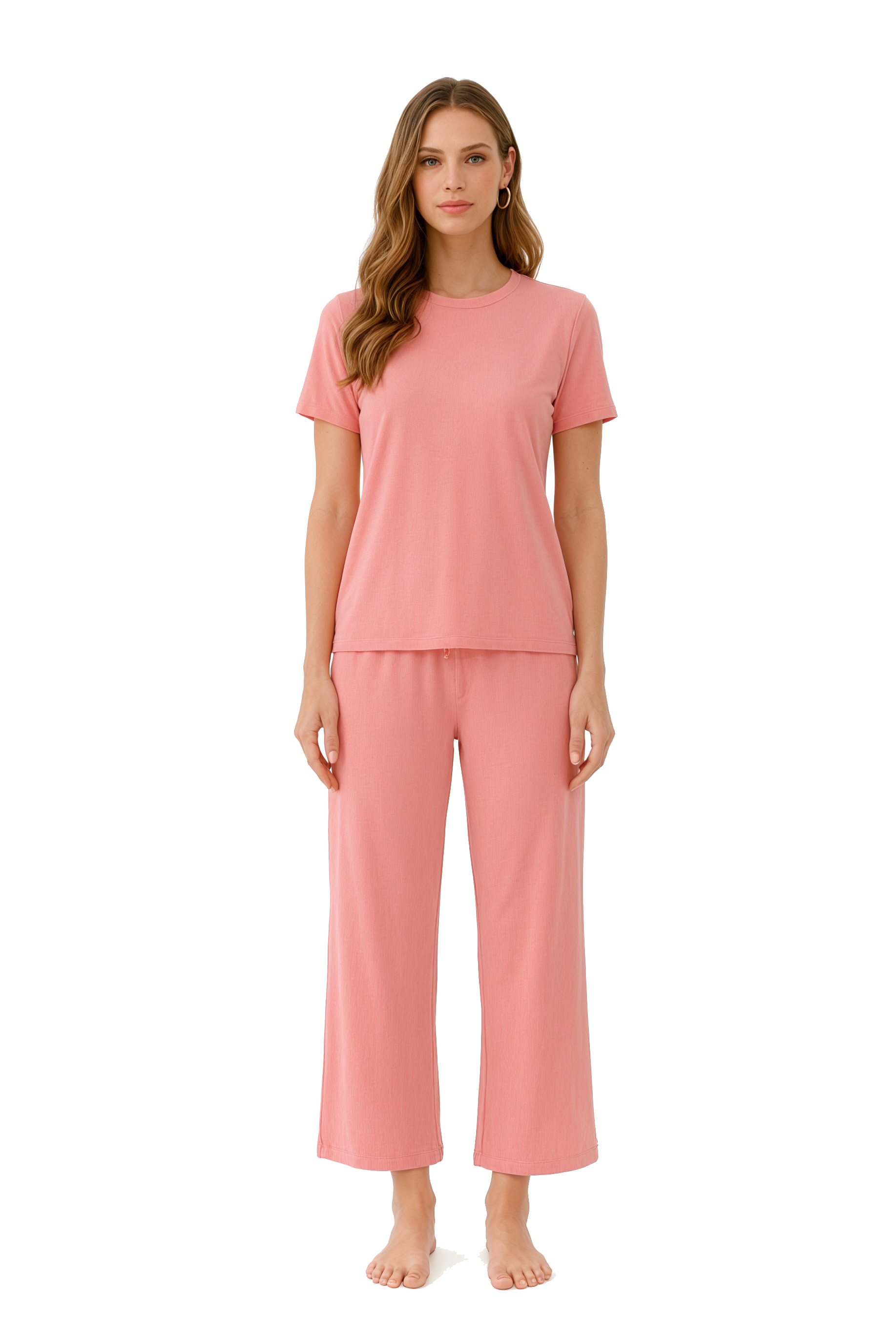 Short-Sleeve Bamboo Pyjama with Cropped Pants