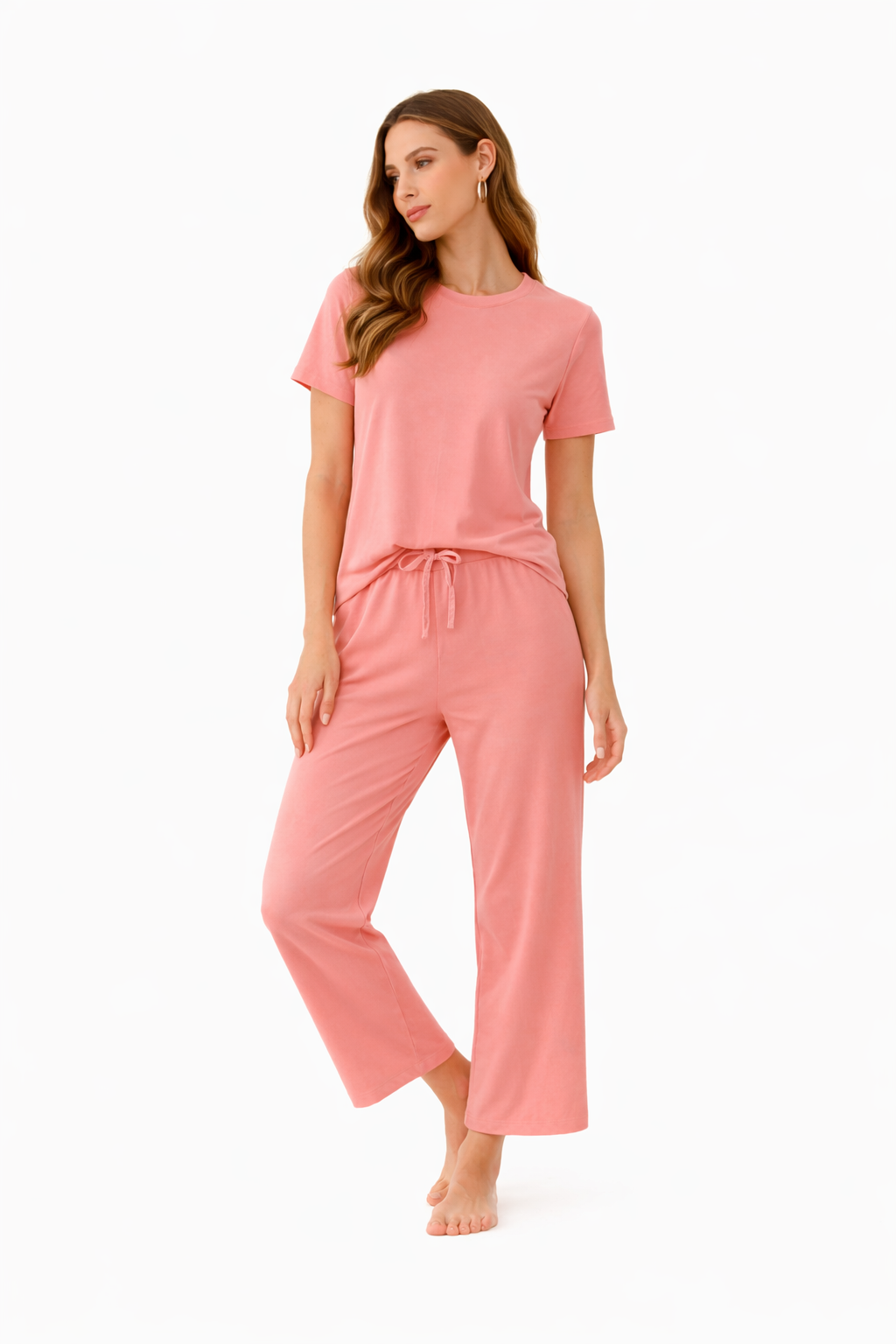Short-Sleeve Bamboo Pyjama with Cropped Pants