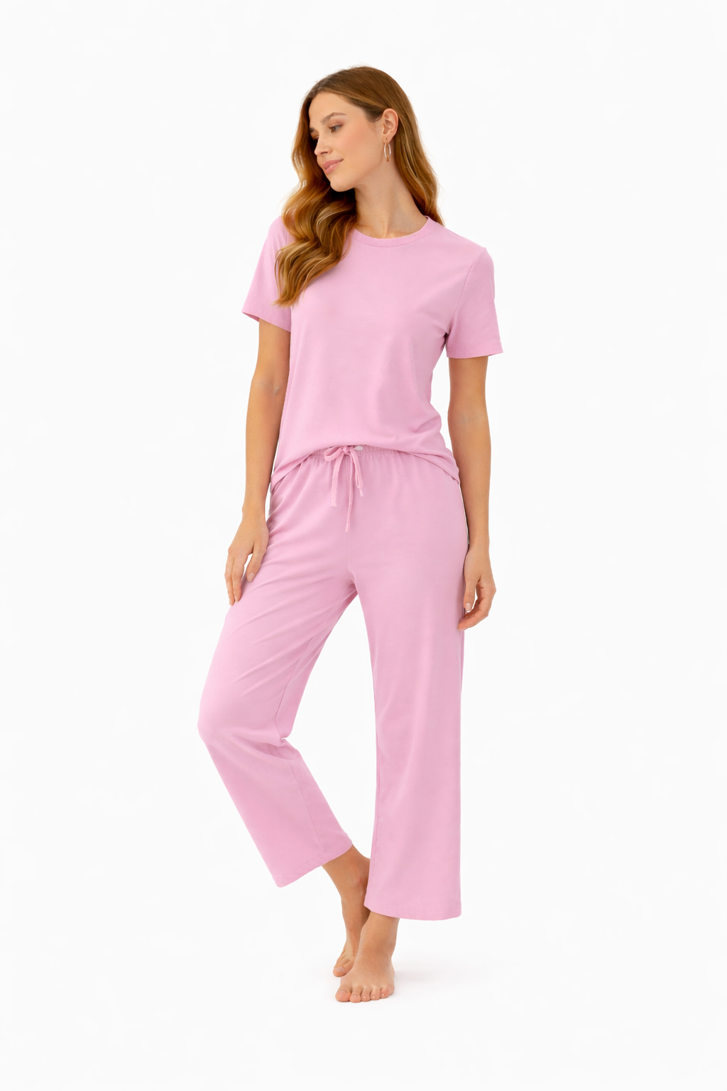 Short-Sleeve Bamboo Pyjama with Cropped Pants