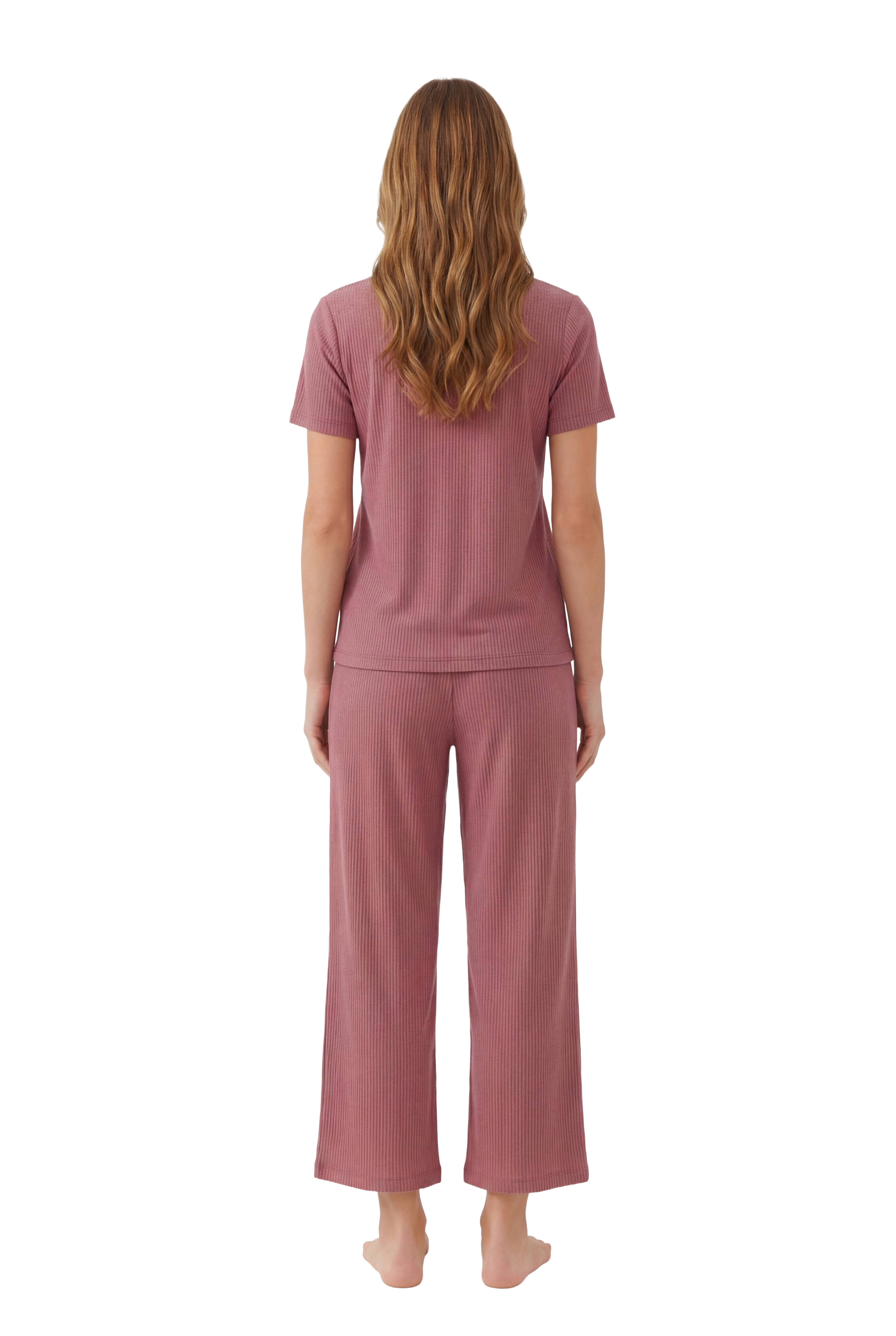 Short-Sleeve Bamboo Pyjama with Cropped Pants