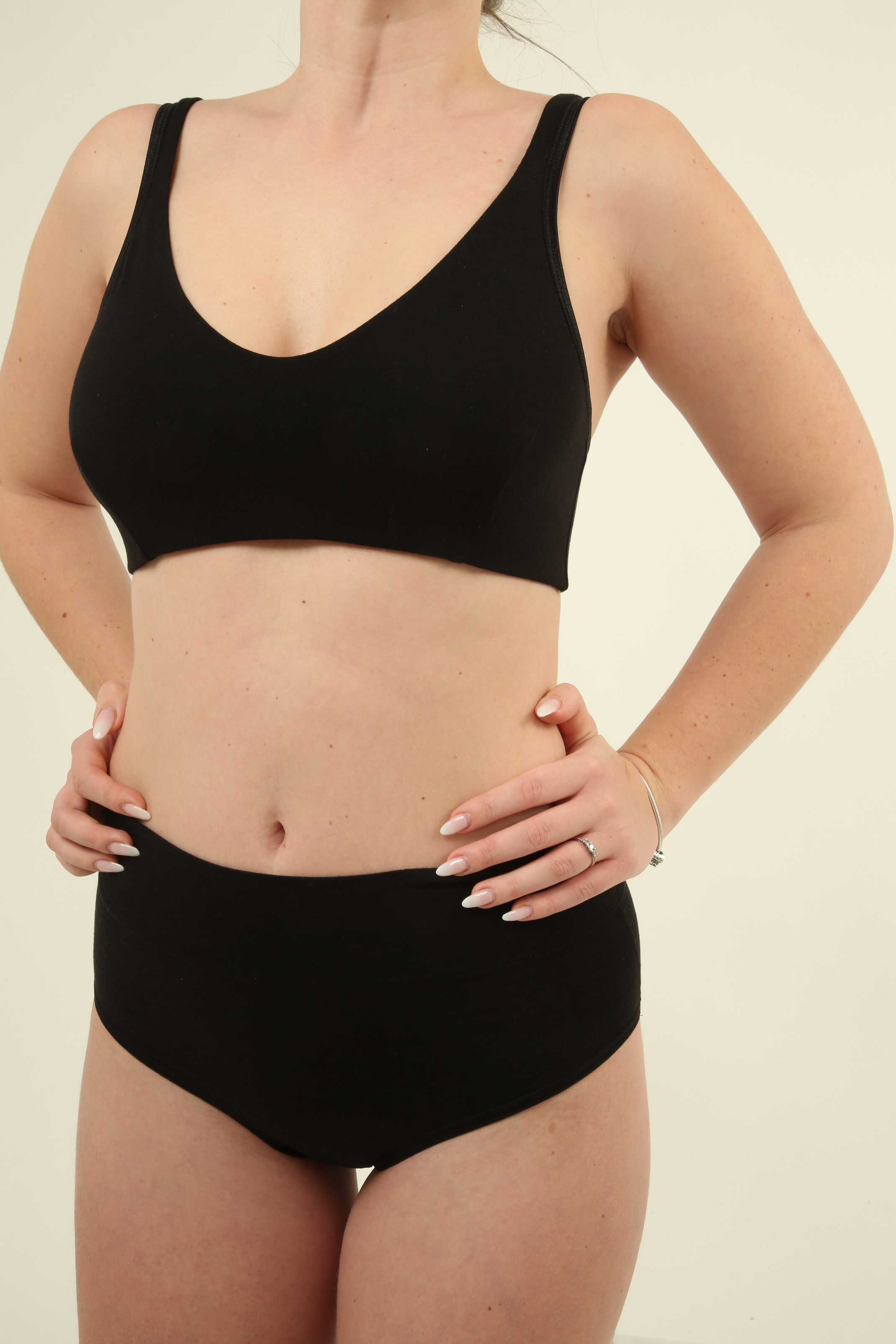 Braga de cintura ancha de bambú y algodón