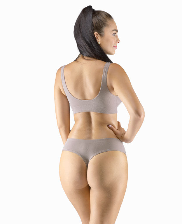 Organic Bamboo Cotton Bodysuit White Low Back Thong Cut Body Women