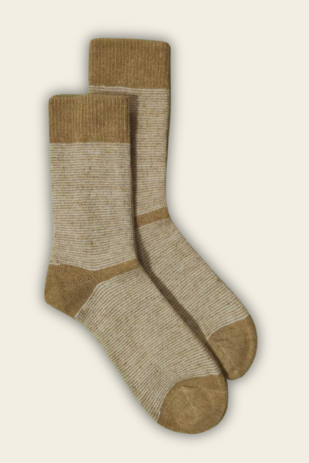 Socken mit Alpaka und Merino-Wolle - dunkelgelb - 2 Paar