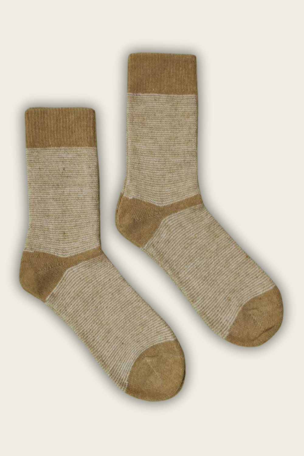 Socken mit Alpaka und Merino-Wolle - dunkelgelb - 2 Paar