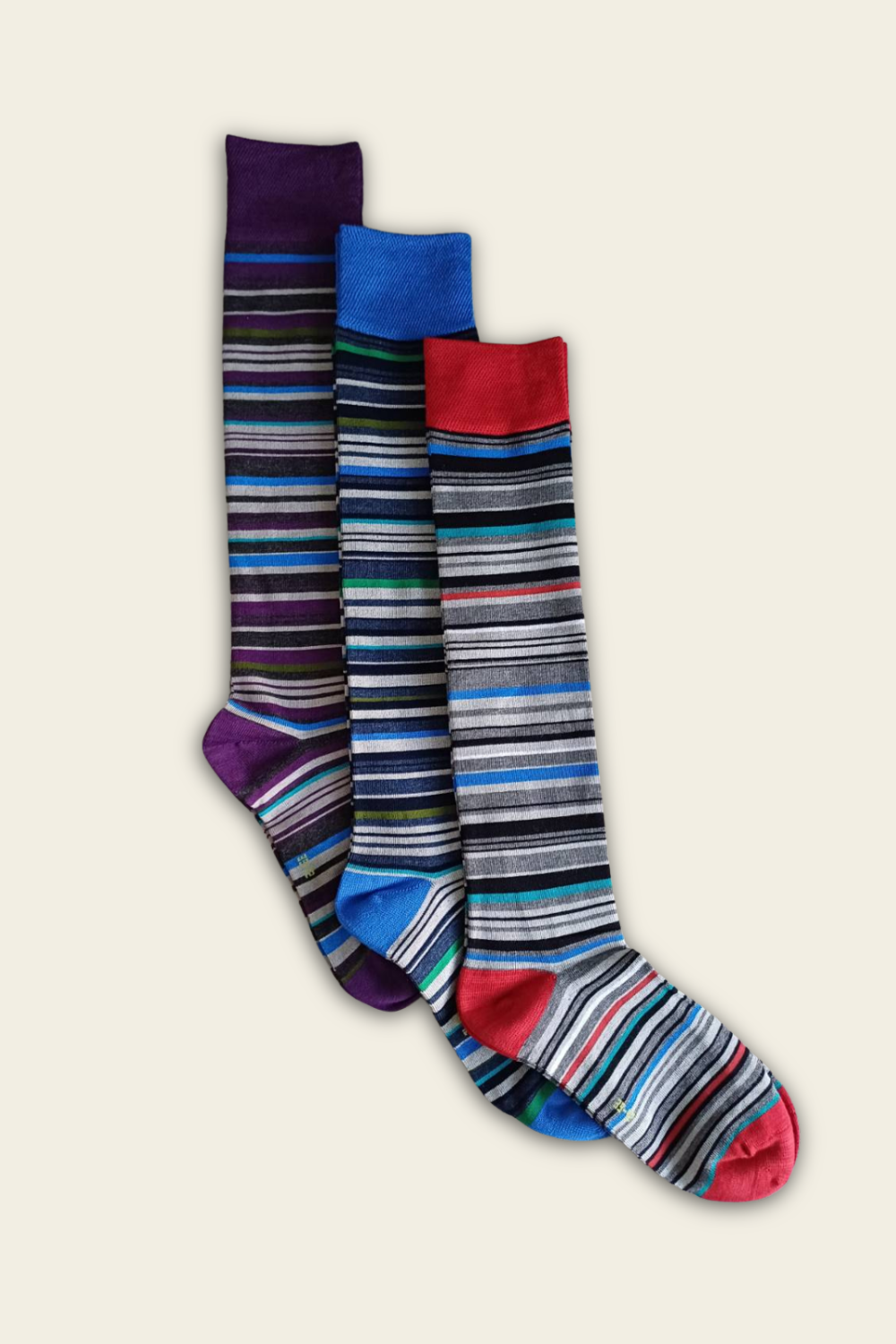 Chaussettes colorées sans coutures de hauteur genou en bambou – 3 paires