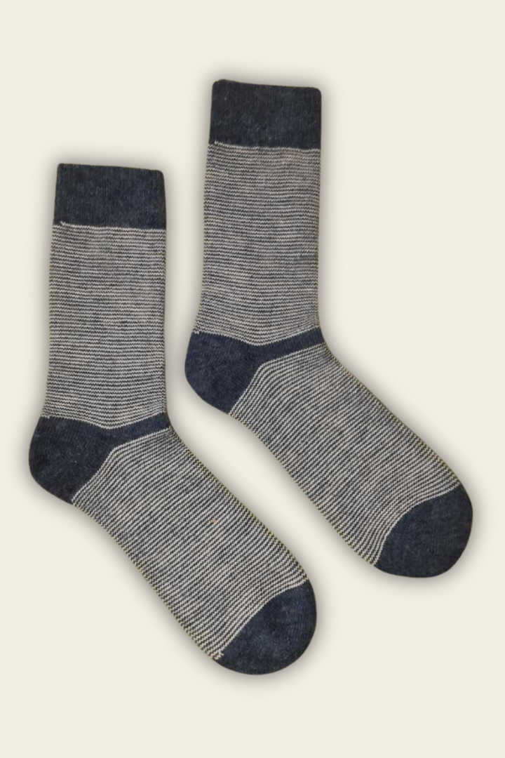 Socken mit Alpaka und Merino-Wolle - jeans - 2 Paar