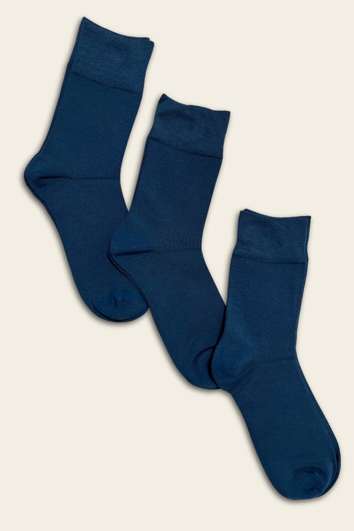 Calcetines azul marino de bambú sin costuras - 6 pares