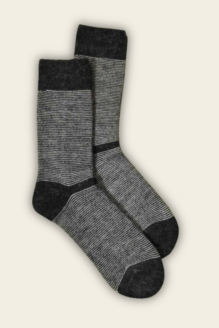 Socks with Alpaca and Merino Wool - dark grey - 2 pairs