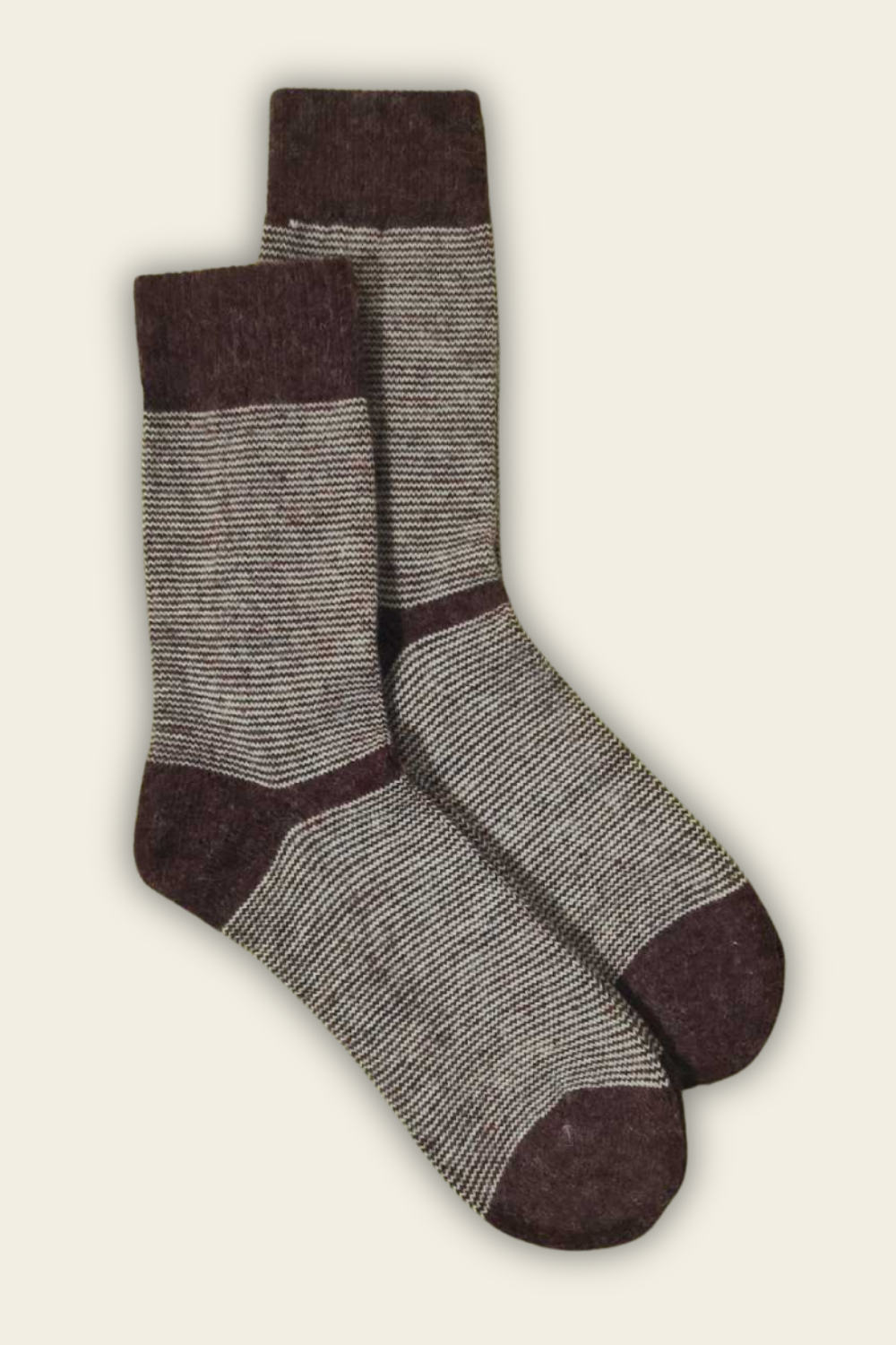 Socks with Alpaca and Merino Wool - dark red - 2 pairs