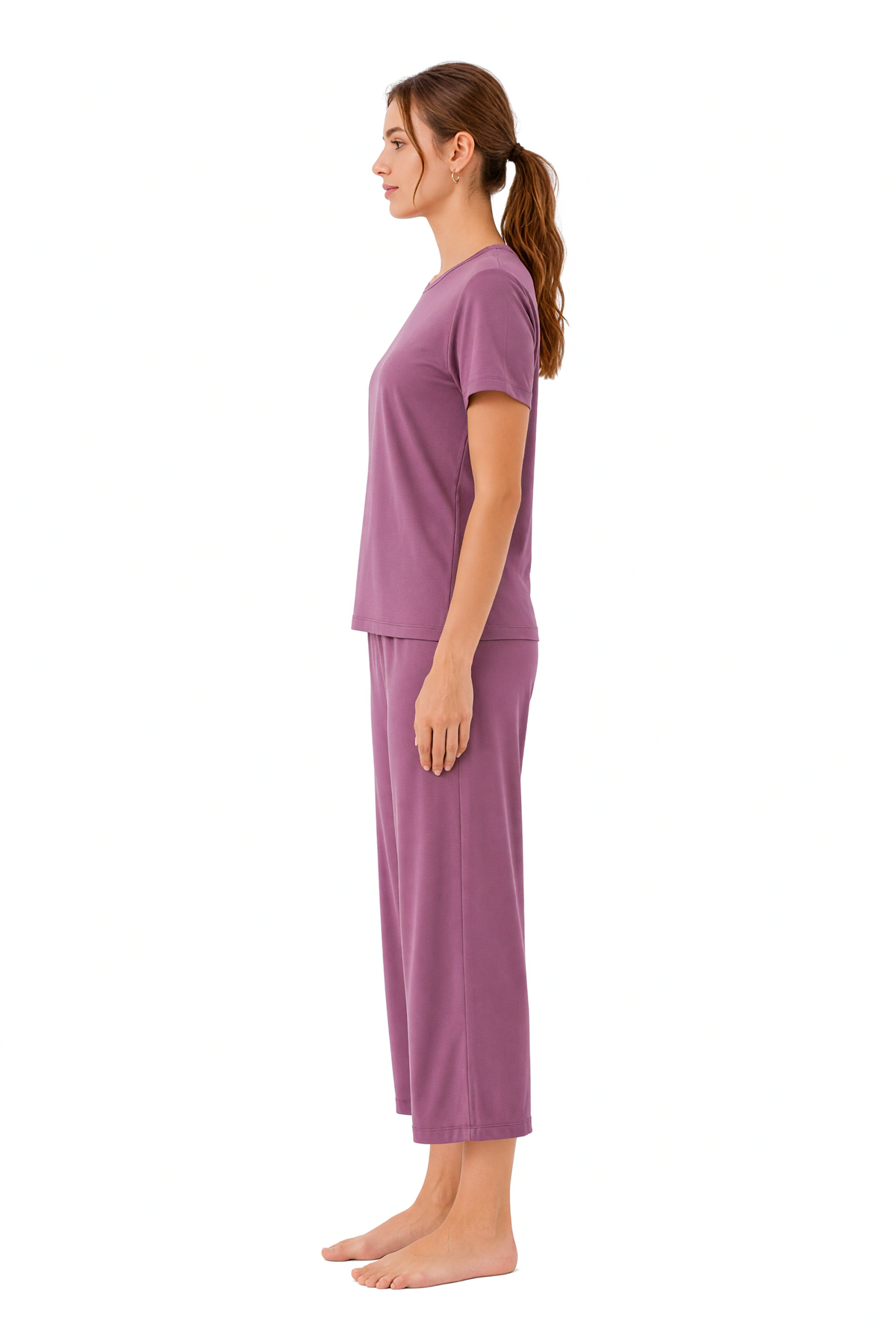 Short-Sleeve Bamboo Pyjama with Cropped Pants