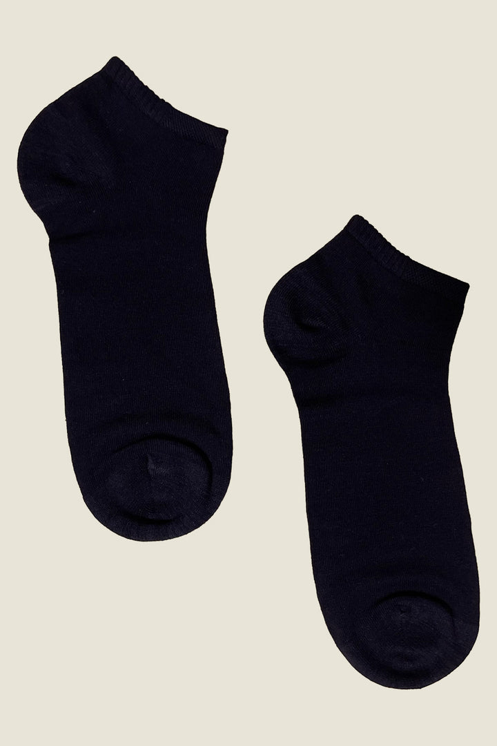 Niedrige schwarze nahtlose Socken aus Bambus - 6 Paar
