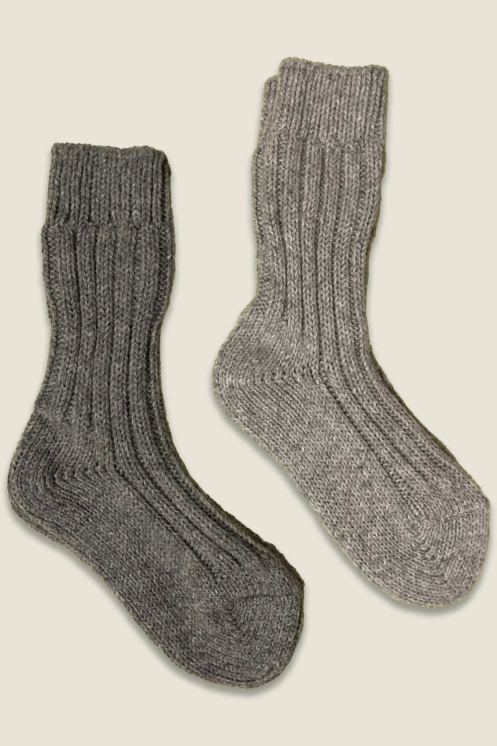 Alpaca Socks - grey and dark grey - 2 pairs