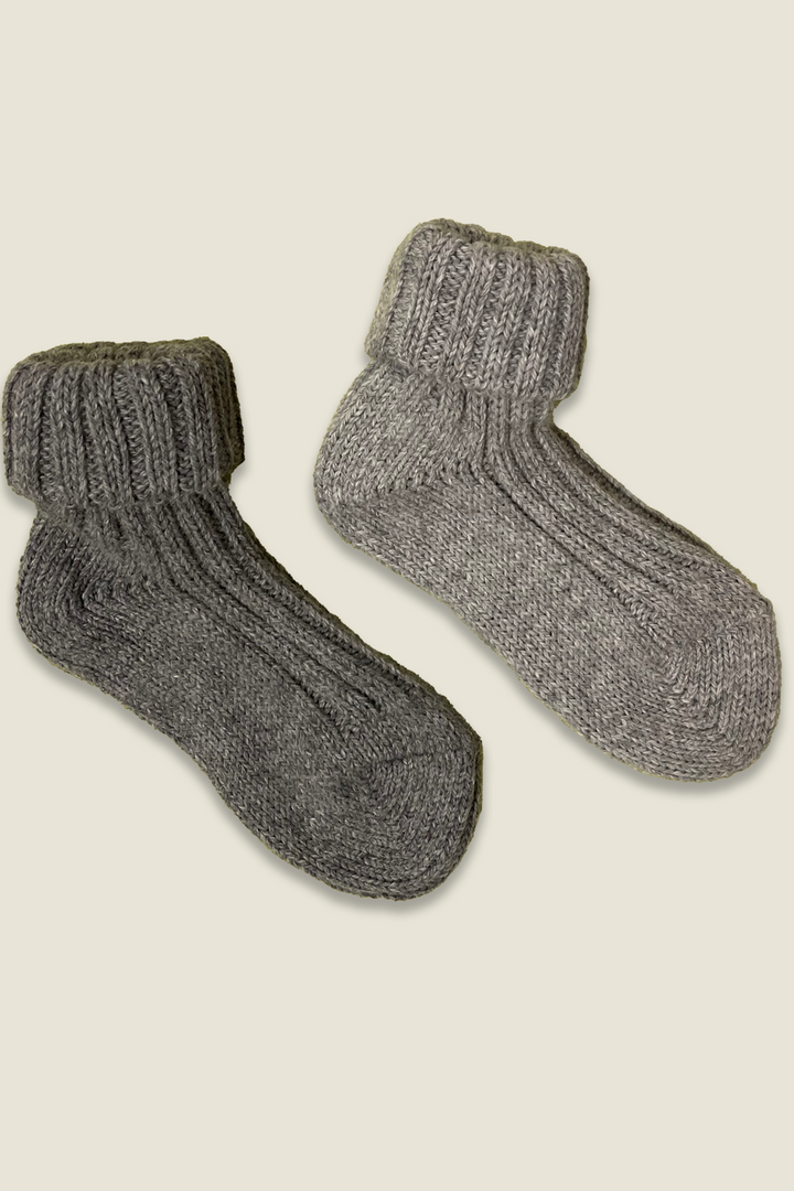 Chaussettes en alpaga - gris et gris foncé - 2 paires
