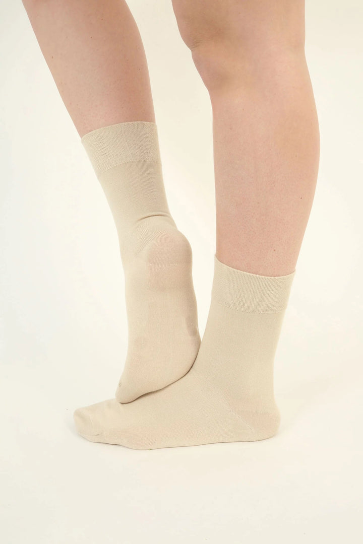 Beige seamless Bamboo Socks - 6 pairs