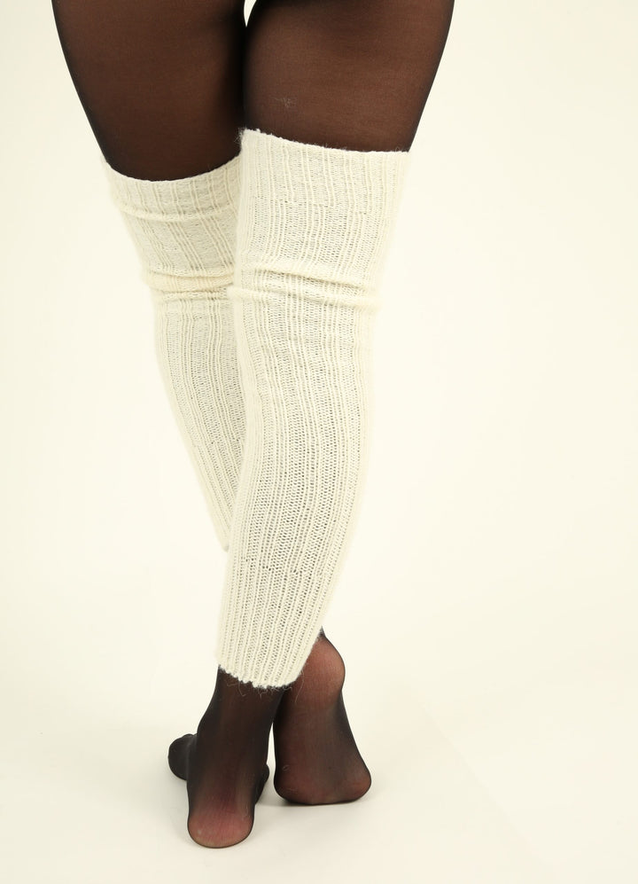 Alpaca Wool Over Knee Leg Warmers - made in Italy
