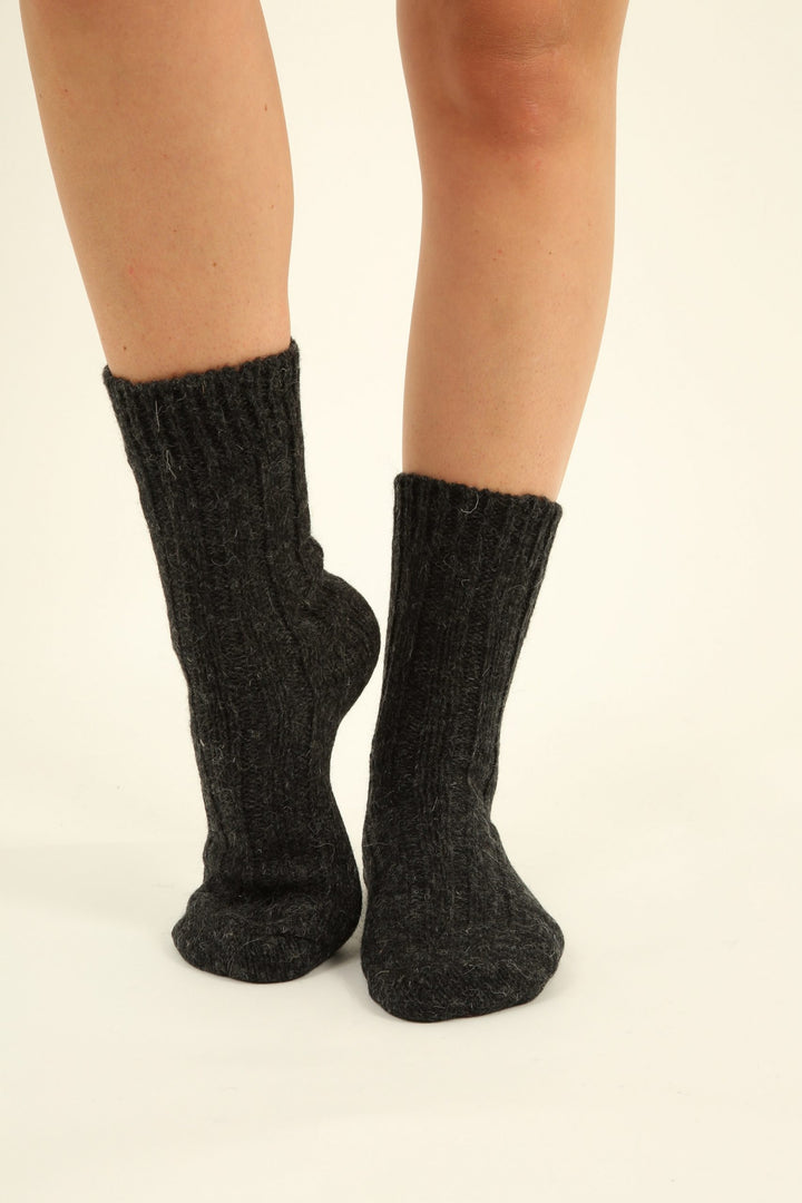 100% Virgin Wool Socks - anthracite - 2 pair